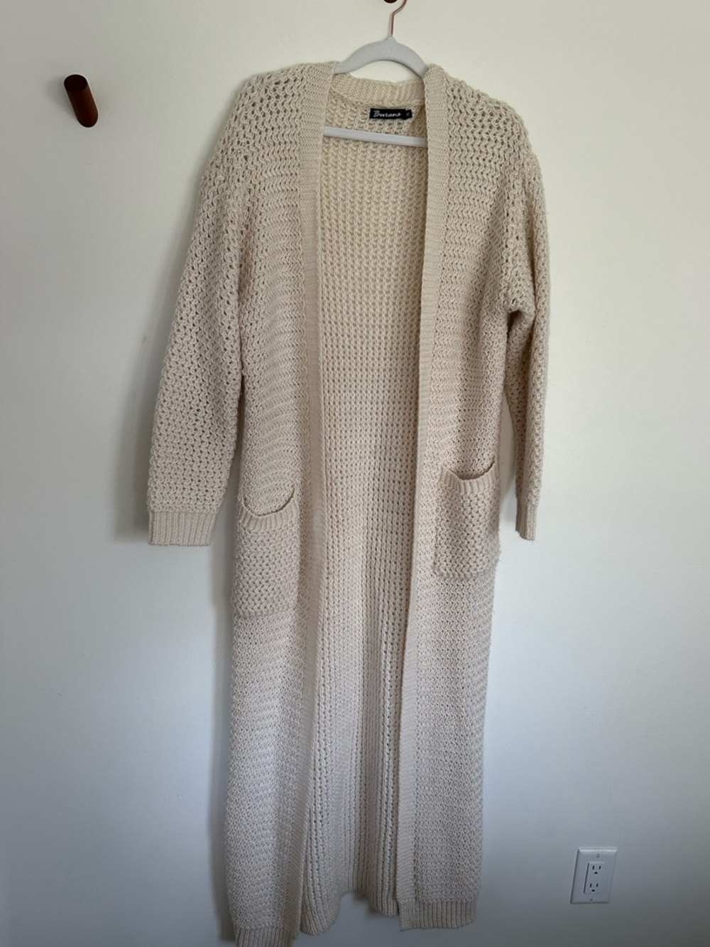 Long Duster Cardigan Sweater - Cream